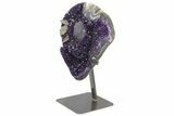 Amethyst Geode Section on Metal Stand - Deep Purple Crystals #171818-6